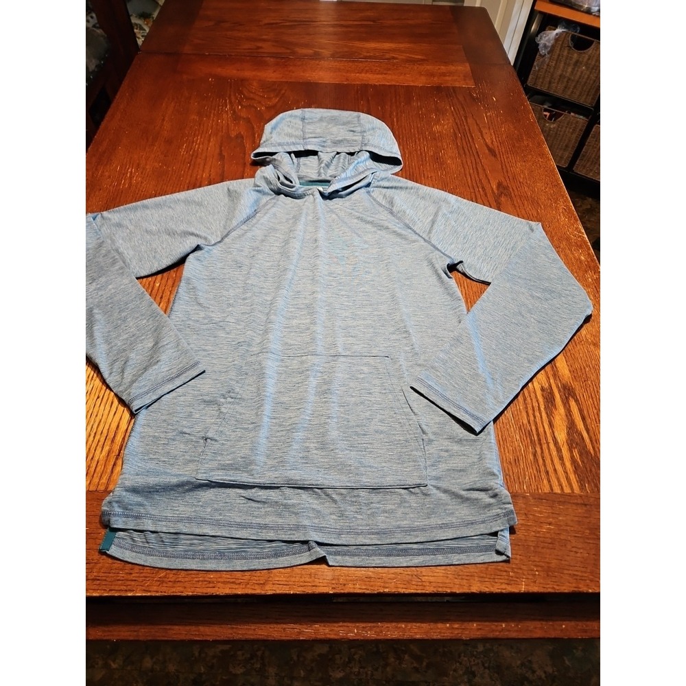 ALL IN MOTION Women's 1/4 Zip Pullover Hoodie Sz Large‎ Blue Long Sleeve (A925)